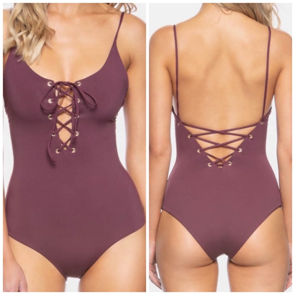 Tavik Lace Up Strappy One Piece Swimsuit Size XS